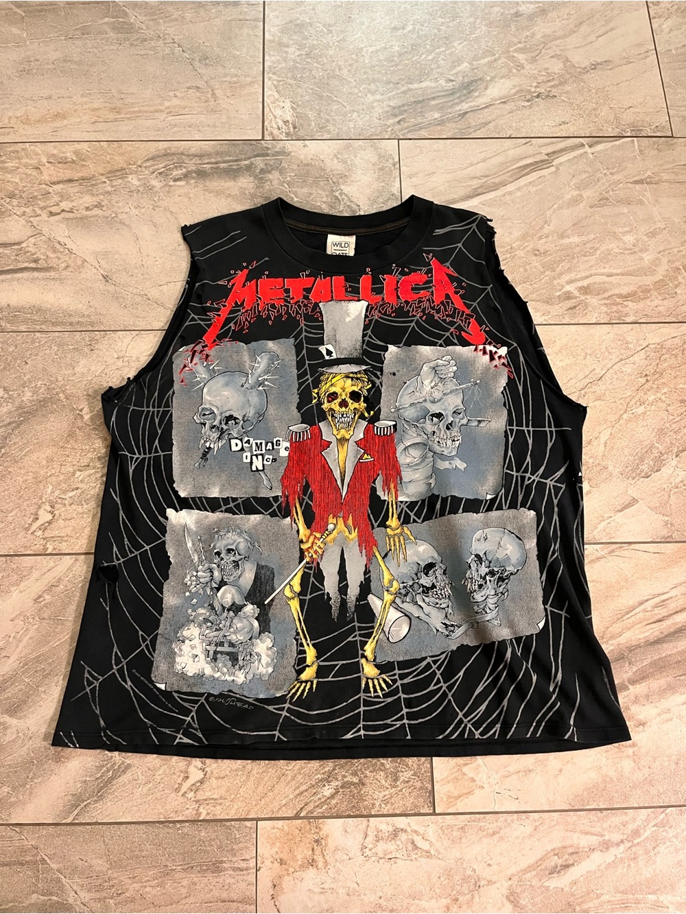 1992 Metallica Ringmaster all over print cut off shirt